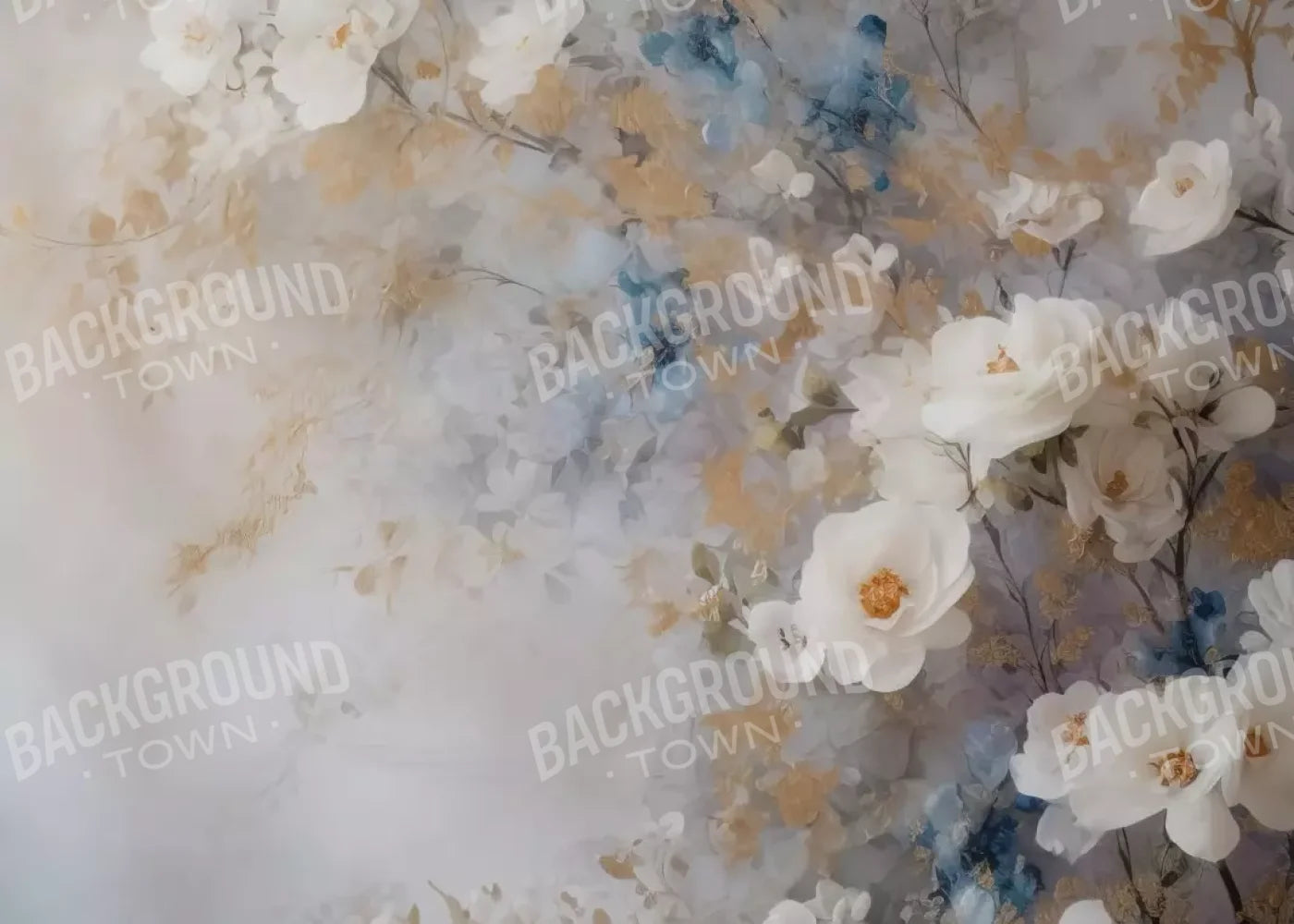 Elegant Painted Flowers 7’X5’ Ultracloth (84 X 60 Inch) Backdrop