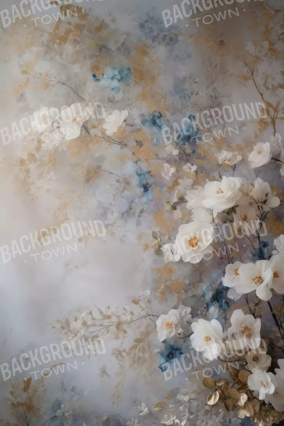 Elegant Painted Flowers 8’X12’ Ultracloth (96 X 144 Inch) Backdrop