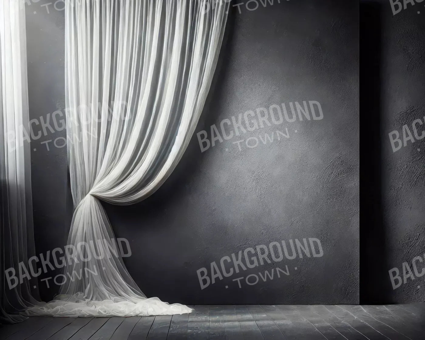 Elegant Pearly Gray Curtian I 10’X8’ Fleece (120 X 96 Inch) Backdrop