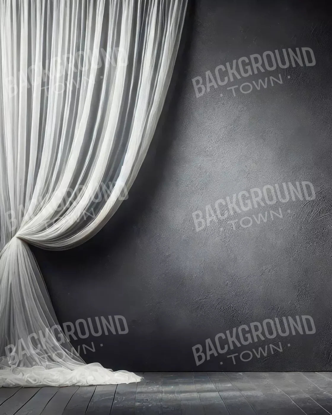 Elegant Pearly Gray Curtian I 8’X10’ Fleece (96 X 120 Inch) Backdrop