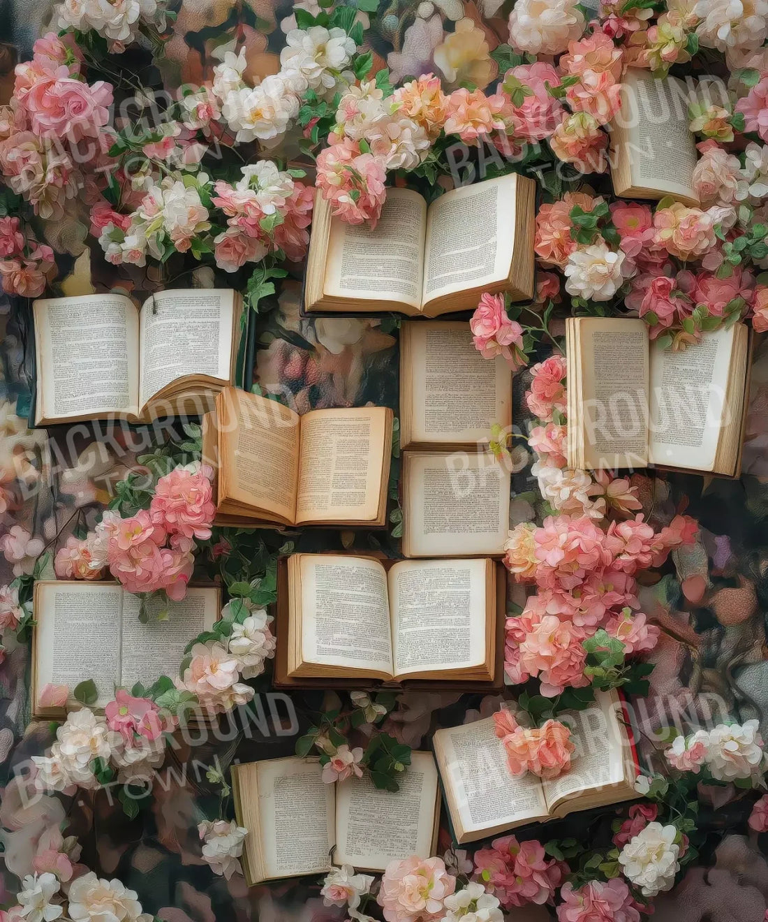 Pink White Green  Backdrop for Photography
