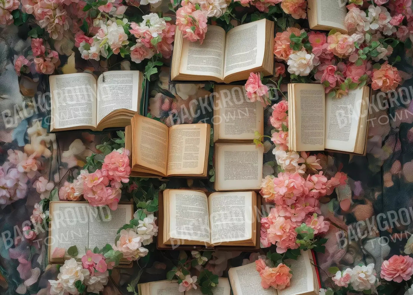 Enchanted Book Wall 7’X5’ Ultracloth (84 X 60 Inch) Backdrop
