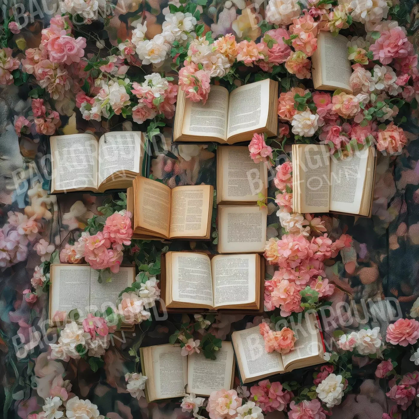 Enchanted Book Wall 8’X8’ Fleece (96 X Inch) Backdrop
