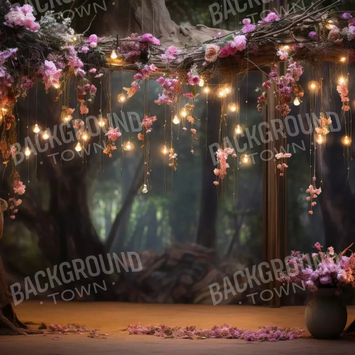 Enchanted Floral Forest 10X10 Ultracloth ( 120 X Inch ) Backdrop