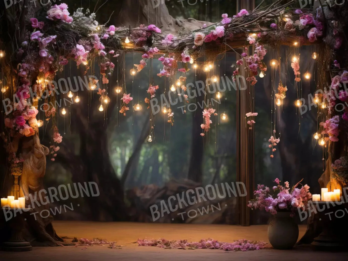 Enchanted Floral Forest 10X8 Fleece ( 120 X 96 Inch ) Backdrop