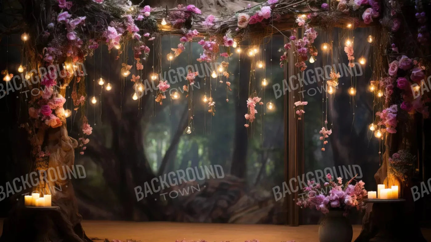 Enchanted Floral Forest 14X8 Ultracloth ( 168 X 96 Inch ) Backdrop