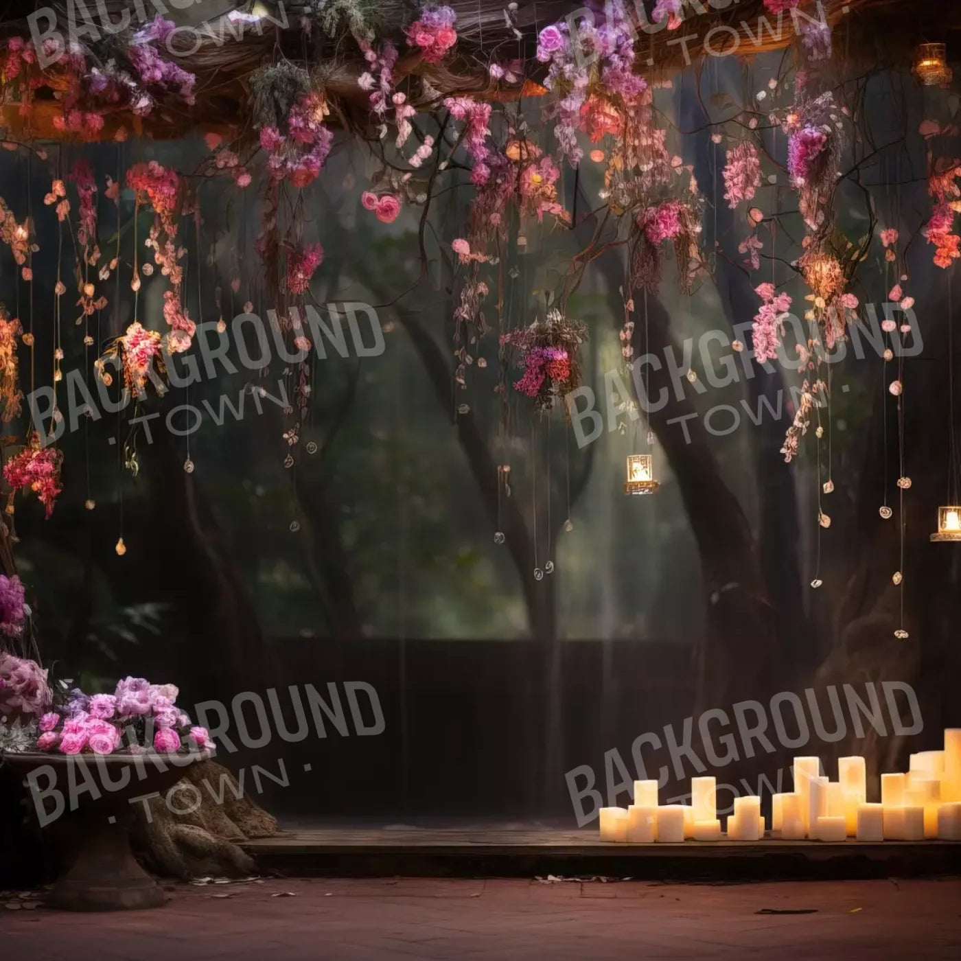 Enchanted Floral Forest 2 10X10 Ultracloth ( 120 X Inch ) Backdrop