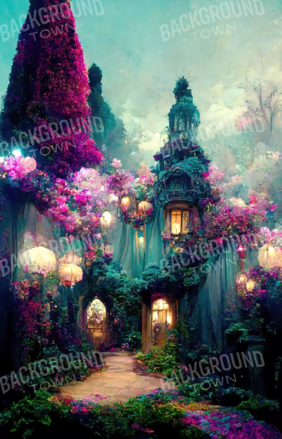 Enchanted Village I 8X12 Ultracloth ( 96 X 144 Inch ) Backdrop