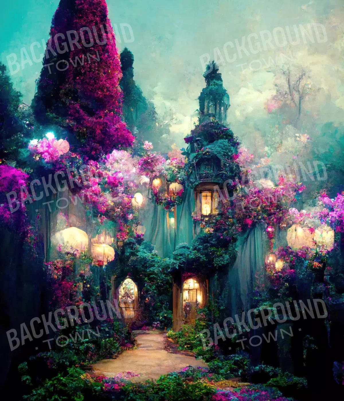 Enchanted Village I 10X12 Ultracloth ( 120 X 144 Inch ) Backdrop