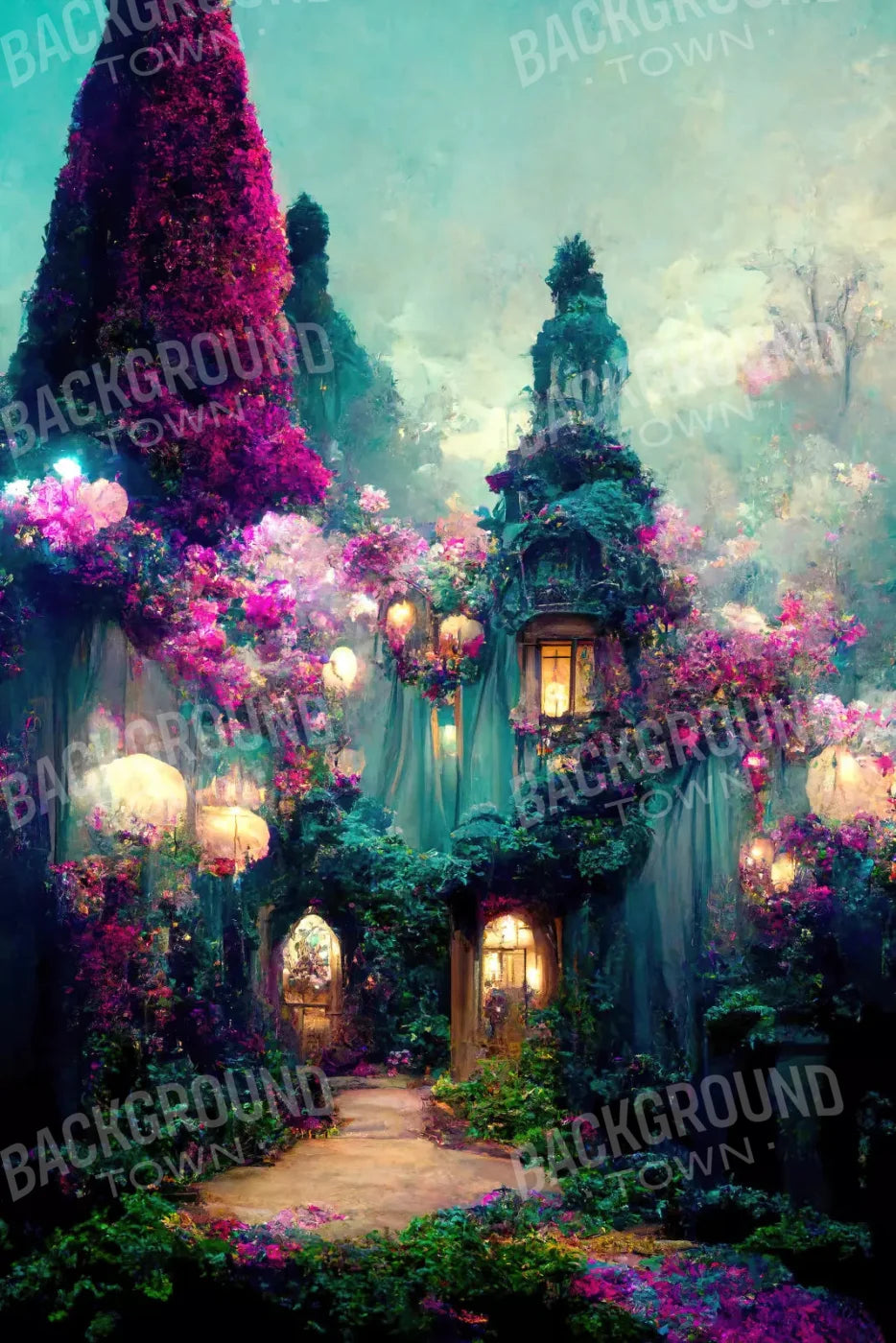 Enchanted Village I 5X8 Ultracloth ( 60 X 96 Inch ) Backdrop