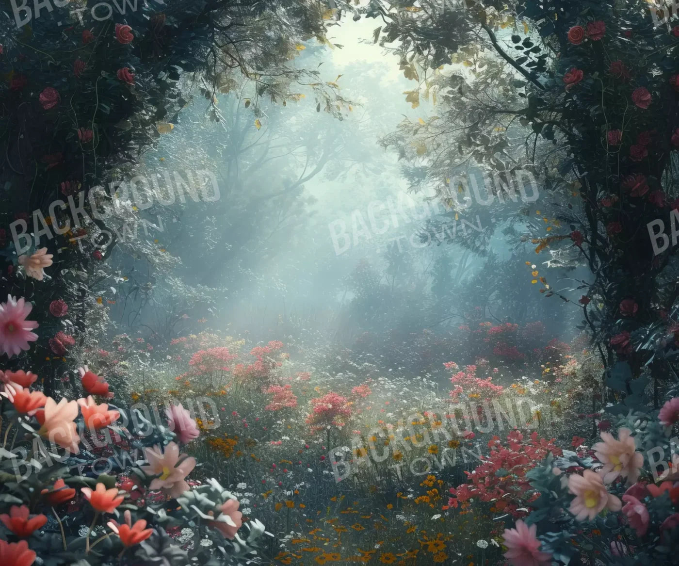 Ethereal Flowey Garden 12’X10’ Ultracloth (144 X 120 Inch) Backdrop