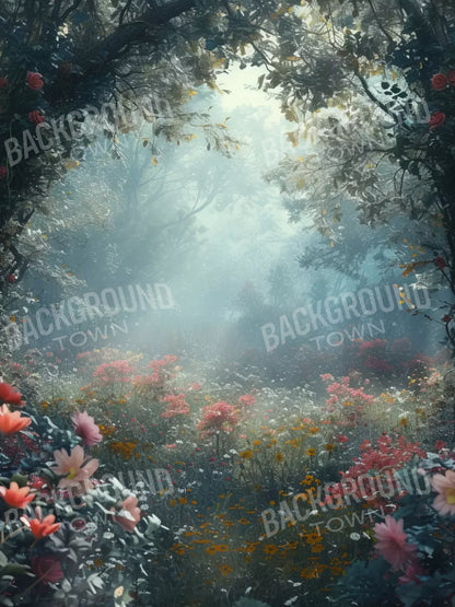 Ethereal Flowey Garden 6’X8’ Fleece (72 X 96 Inch) Backdrop