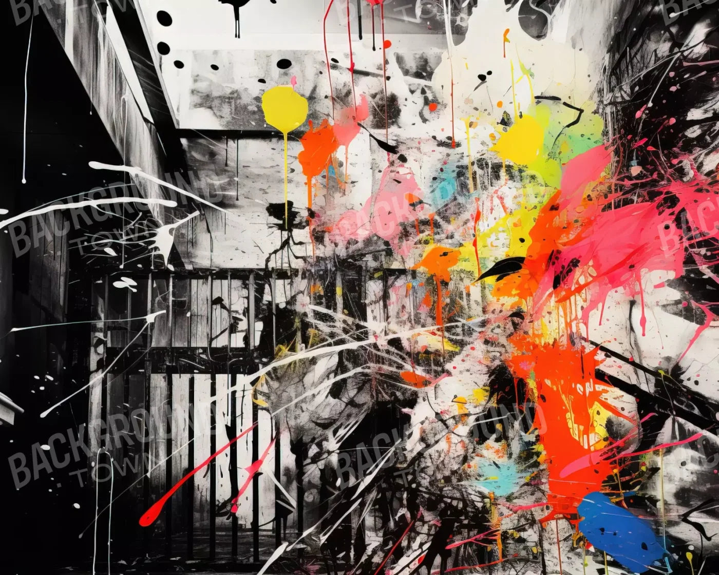 Expressionist Art Ii 10’X8’ Fleece (120 X 96 Inch) Backdrop