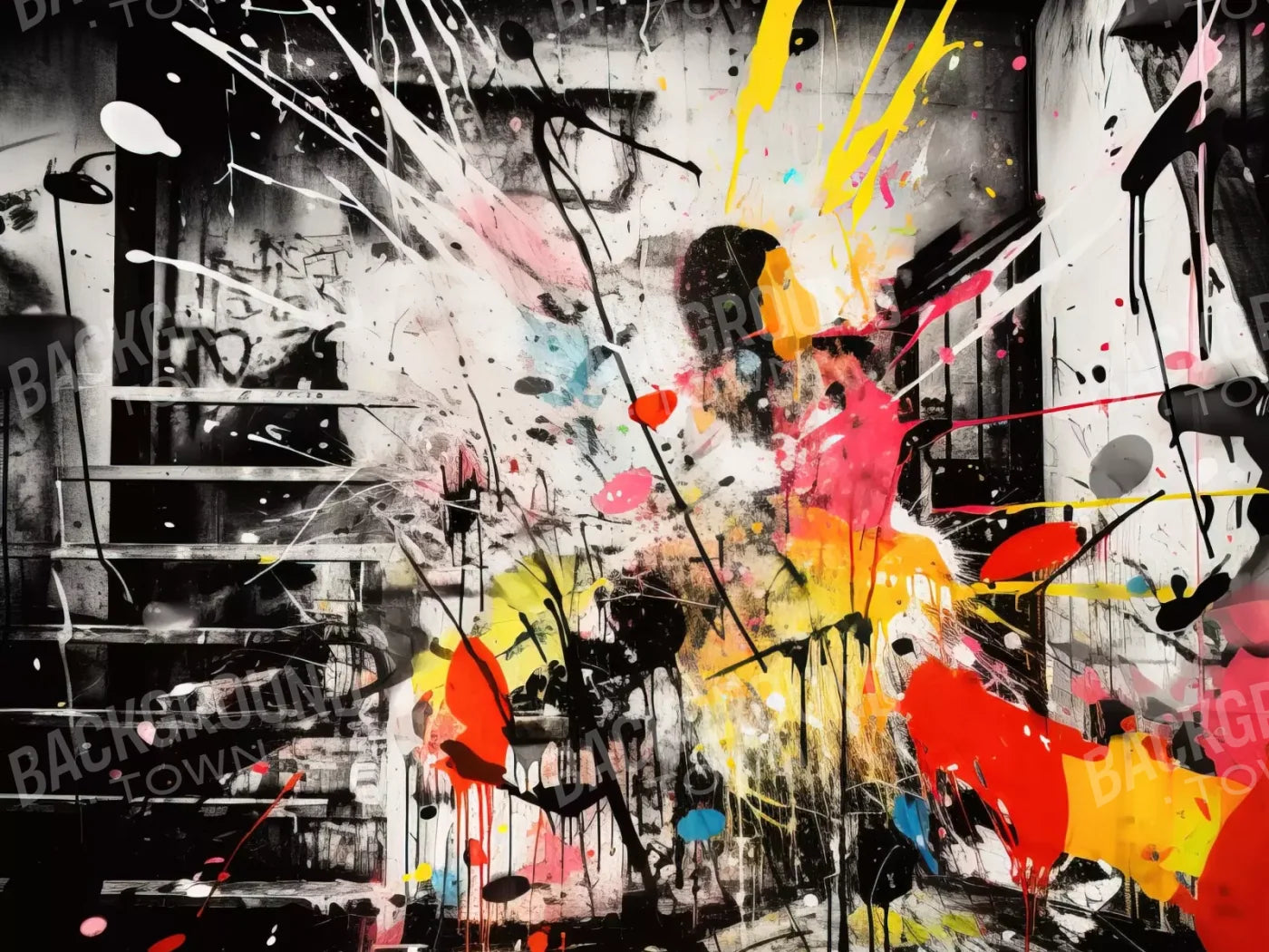 Expressionist Art I 8’X6’ Fleece (96 X 72 Inch) Backdrop