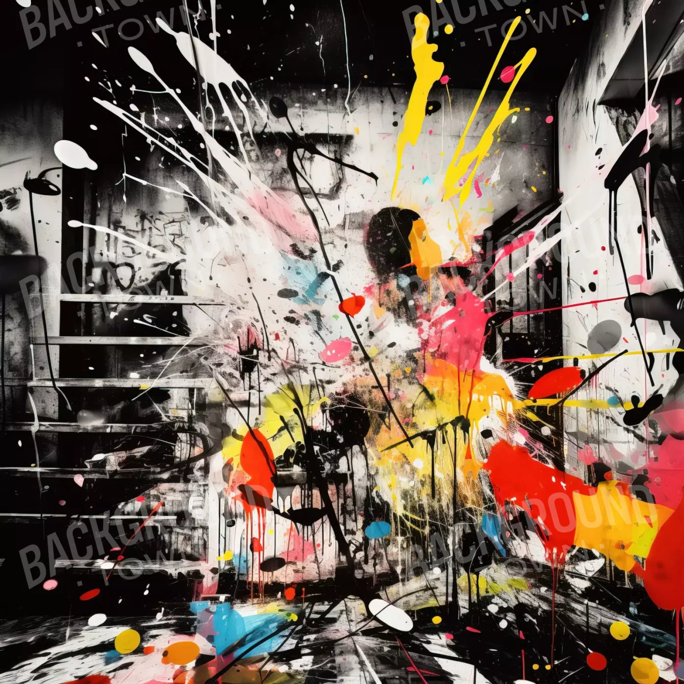 Expressionist Art I 8’X8’ Fleece (96 X Inch) Backdrop