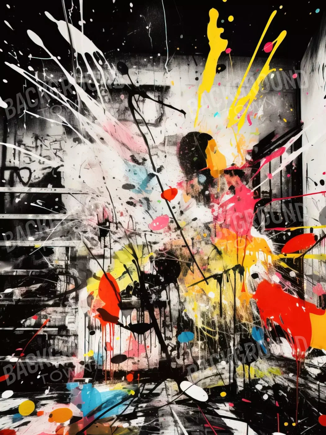 Expressionist Art I 5’X6’8 Fleece (60 X 80 Inch) Backdrop