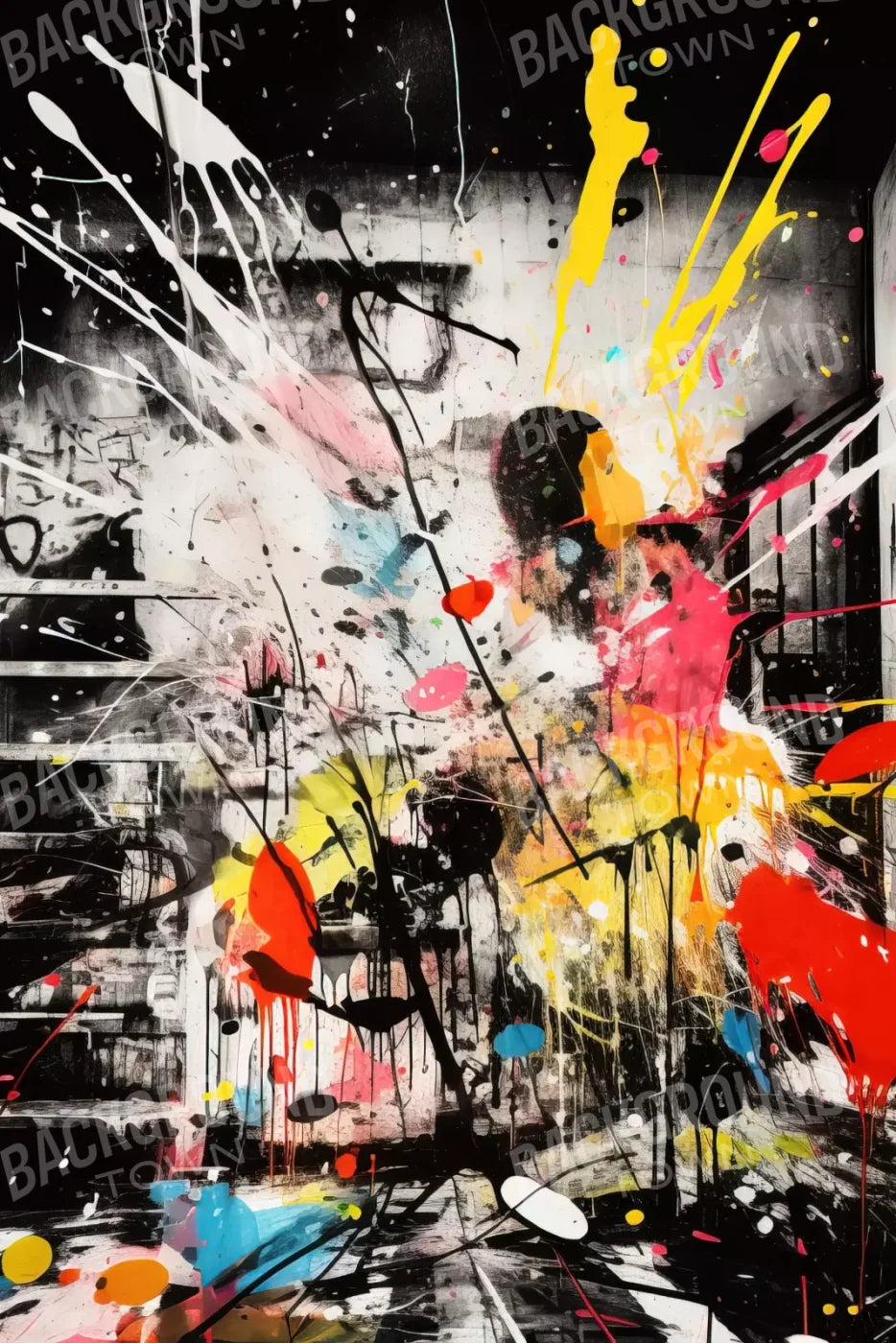 Expressionist Art I 8’X12’ Ultracloth (96 X 144 Inch) Backdrop