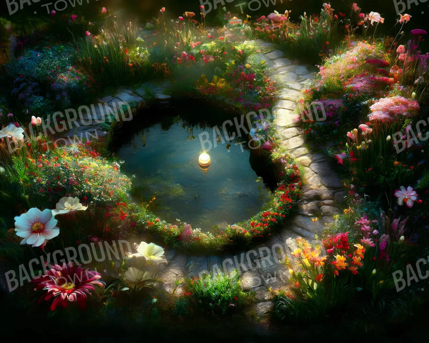 Fairy Garden Floor 10’X8’ Rubbermat (120 X 96 Inch) Backdrop