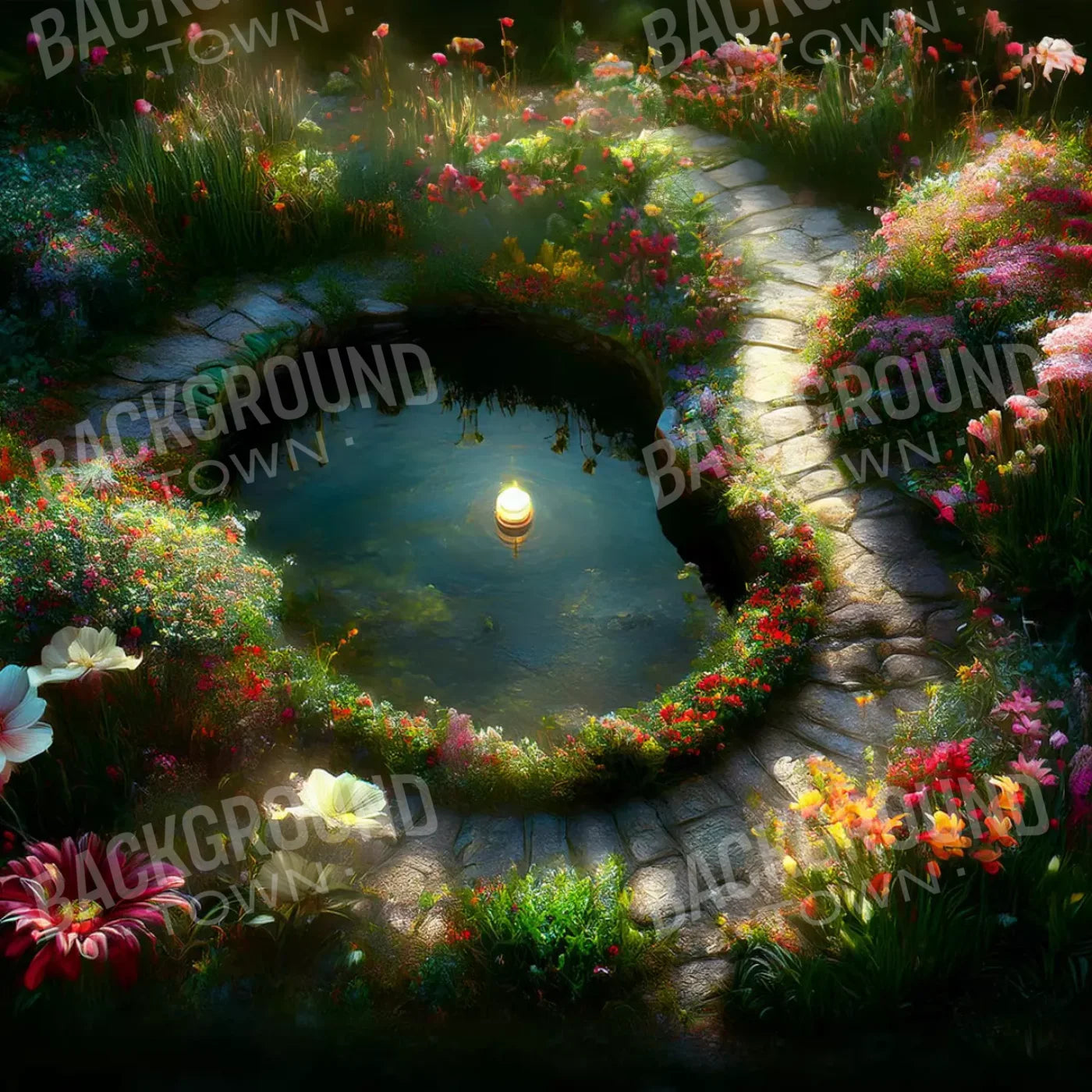 Fairy Garden Floor 5’X5’ Rubbermat (60 X Inch) Backdrop