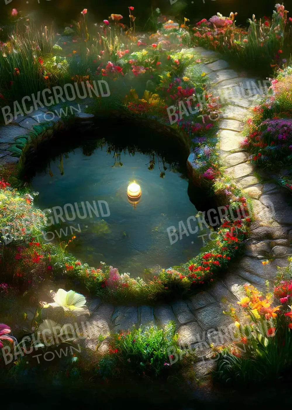 Fairy Garden Floor 5’X7’ Rubbermat (60 X 84 Inch) Backdrop