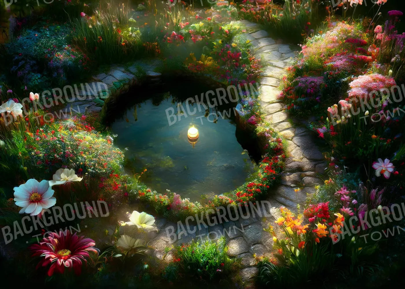 Fairy Garden Floor 7’X5’ Rubbermat (84 X 60 Inch) Backdrop