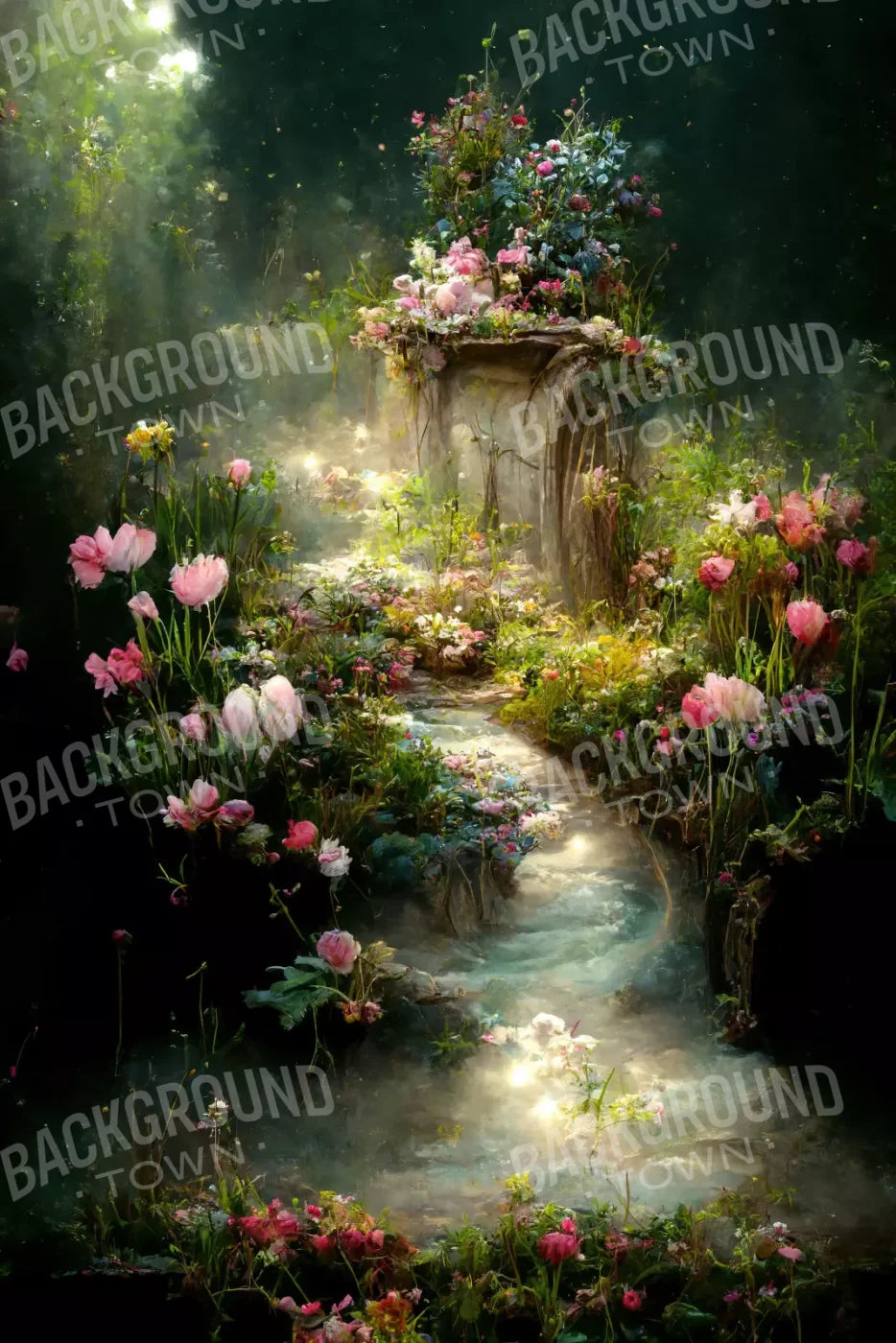 Fairy Garden Path L 5X8 Ultracloth ( 60 X 96 Inch ) Backdrop