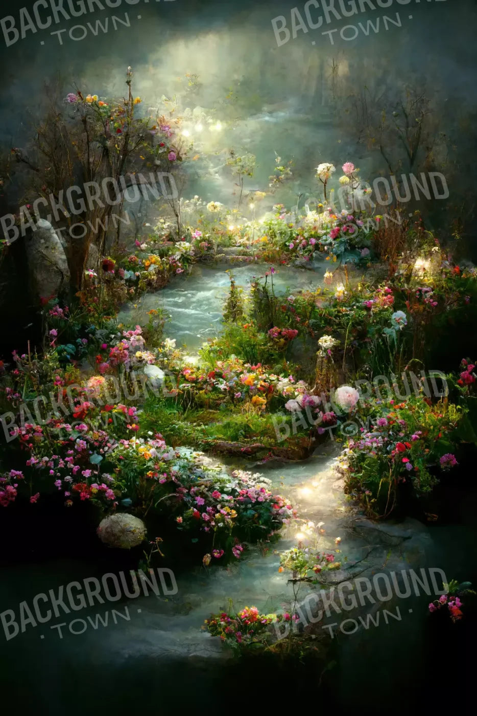 Fairy Garden Path 5X8 Ultracloth ( 60 X 96 Inch ) Backdrop