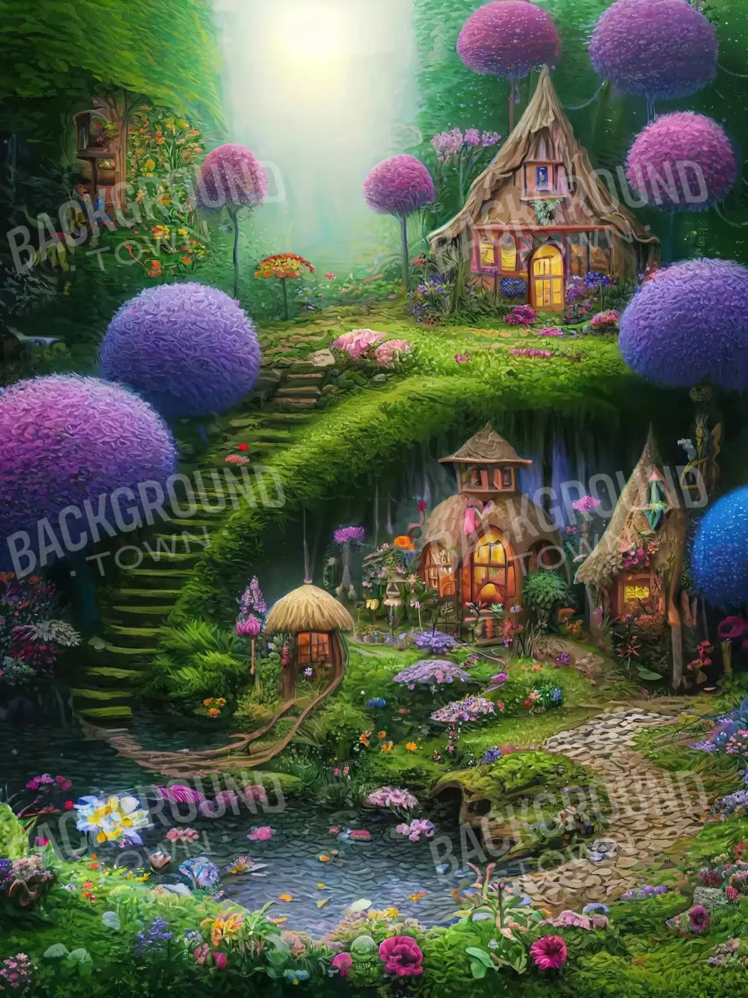Fairyhouse 5X68 Fleece ( 60 X 80 Inch ) Backdrop