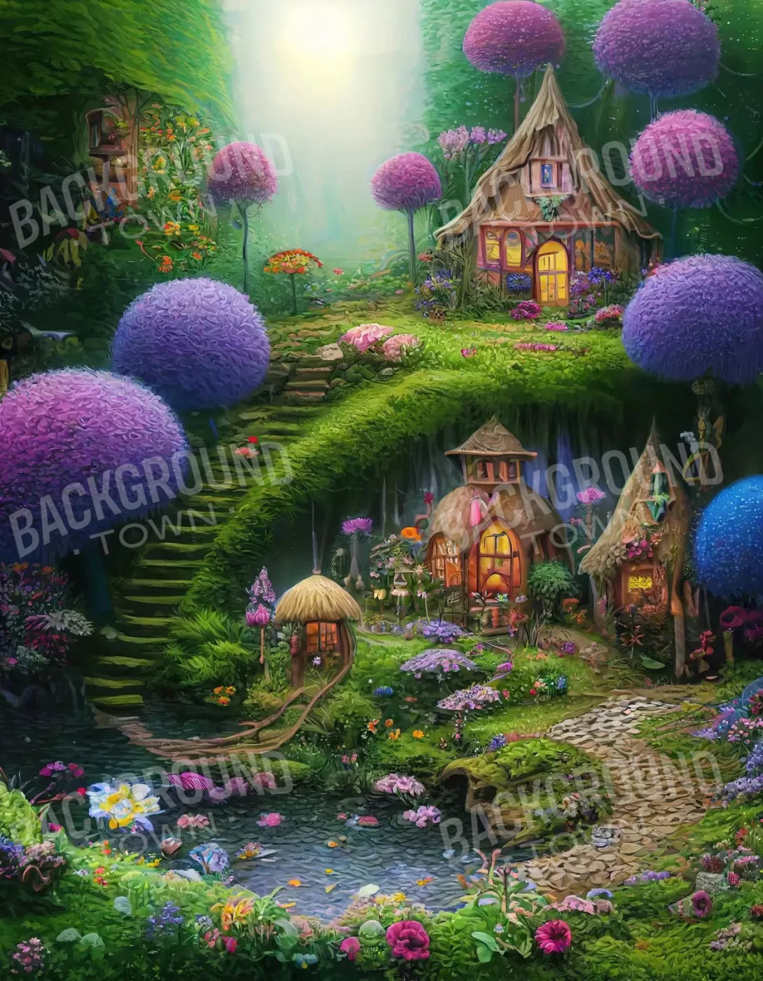 Fairyhouse 6X8 Fleece ( 72 X 96 Inch ) Backdrop