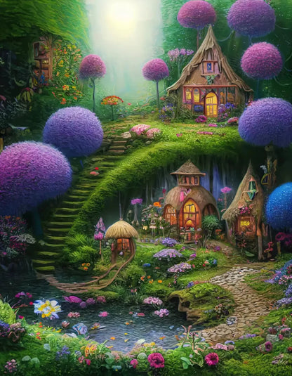 Fairyhouse 6X8 Fleece ( 72 X 96 Inch ) Backdrop