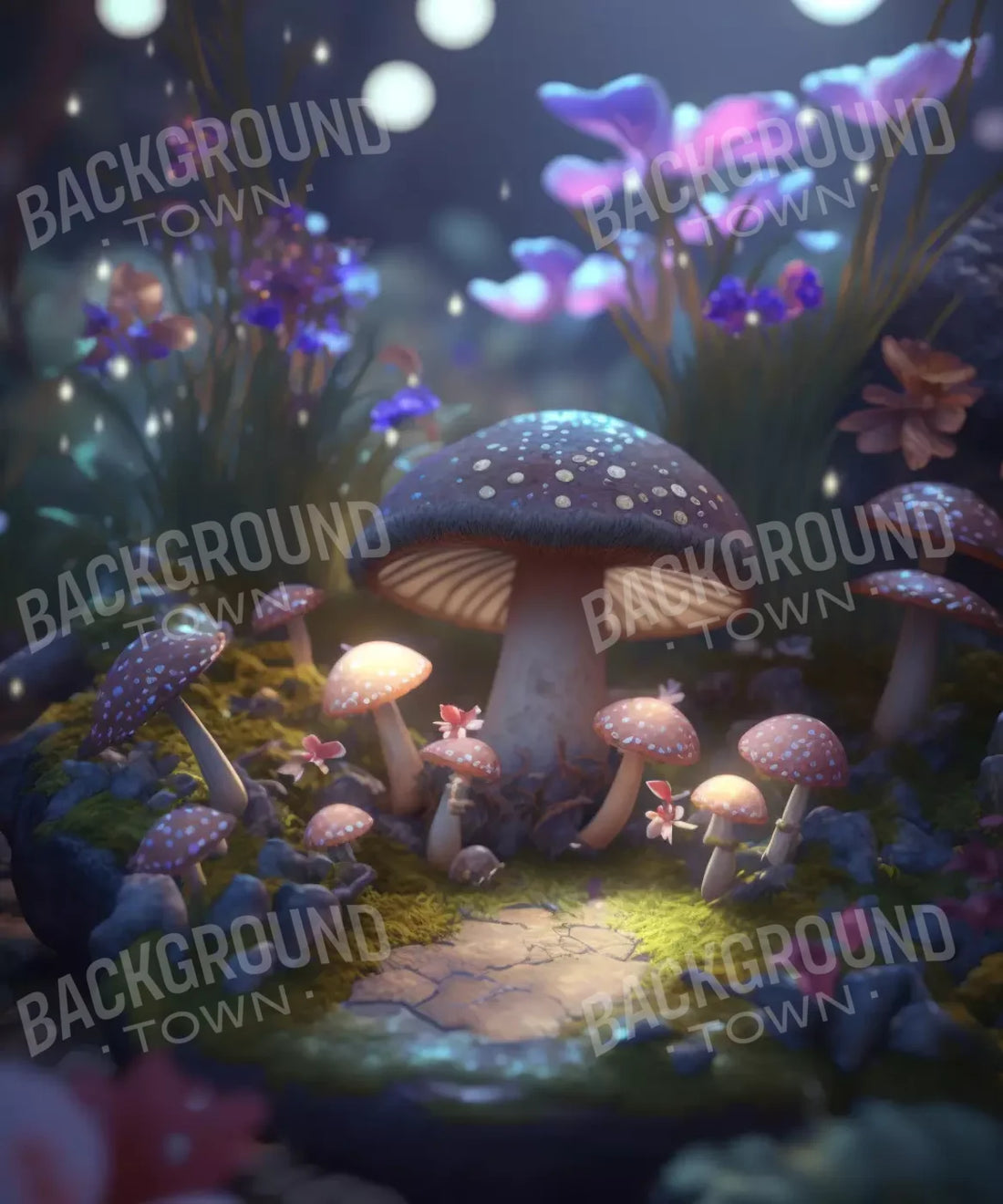 [Fairy] [mushrooms] [nighttime] Backdrop for Photography