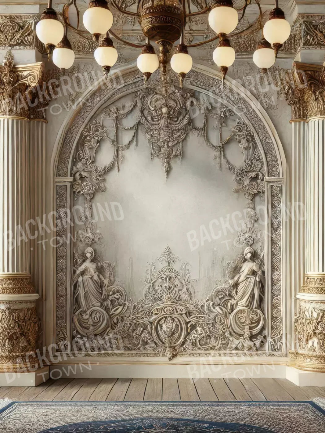 Fairytale Ballroom Arch 5’X6’8 Fleece (60 X 80 Inch) Backdrop