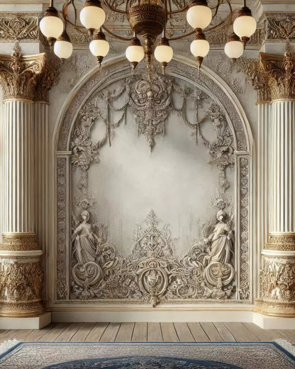 Fairytale Ballroom Arch 8’X10’ Fleece (96 X 120 Inch) Backdrop