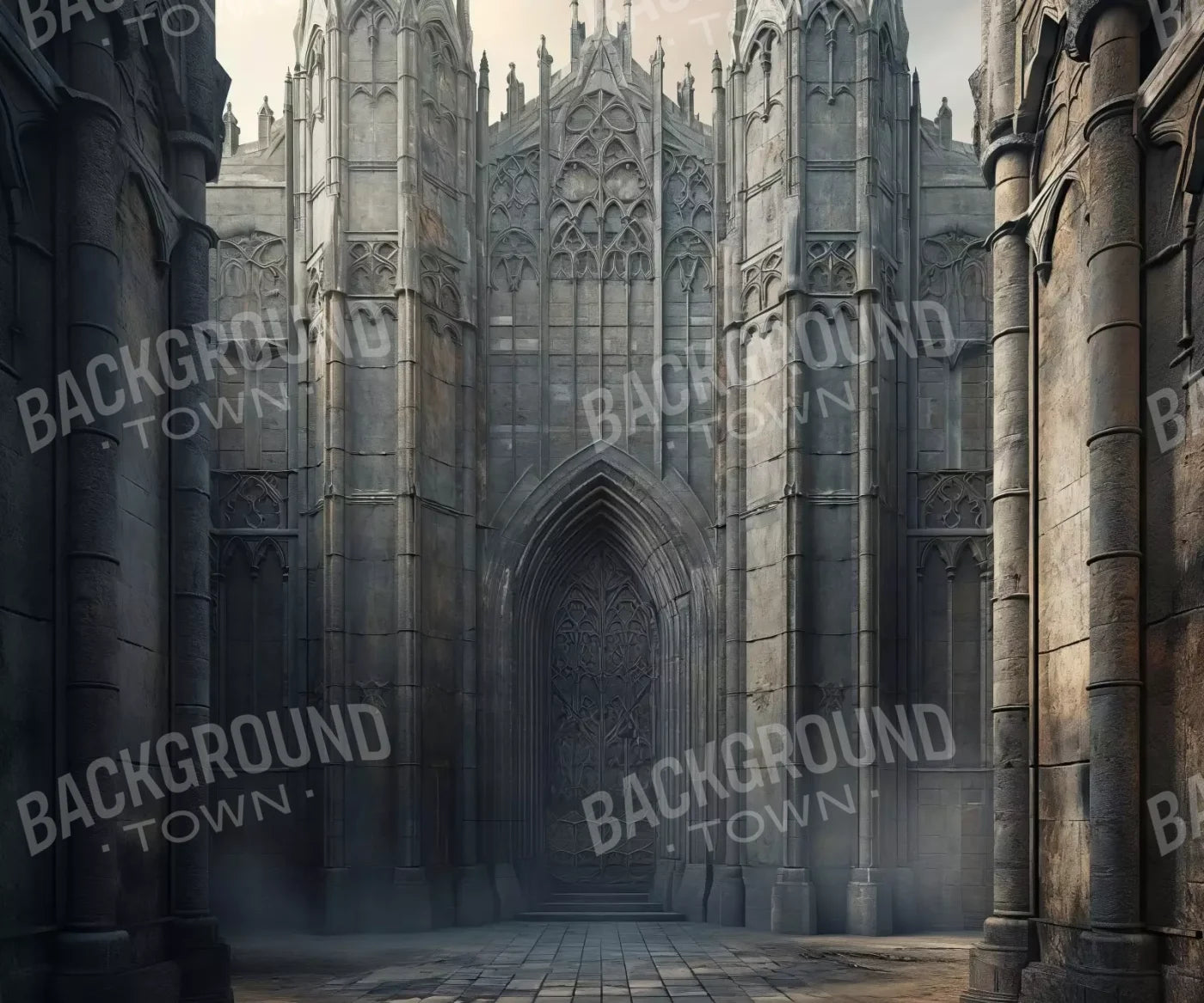 Fairytale Castle Courtyard 12’X10’ Ultracloth (144 X 120 Inch) Backdrop