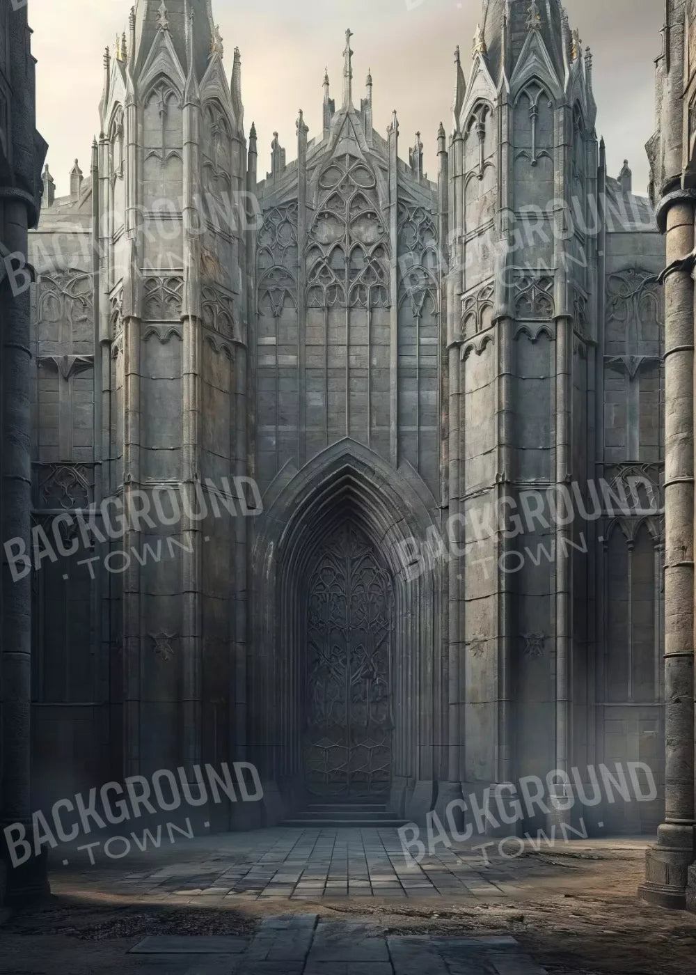 Fairytale Castle Courtyard 5’X7’ Ultracloth (60 X 84 Inch) Backdrop