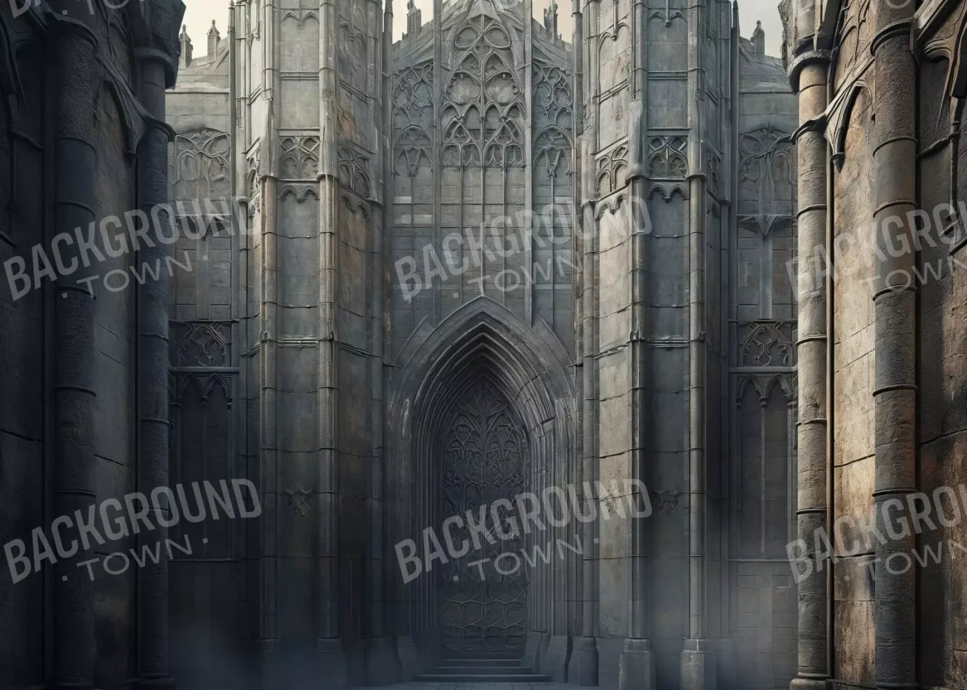 Fairytale Castle Courtyard 7’X5’ Ultracloth (84 X 60 Inch) Backdrop
