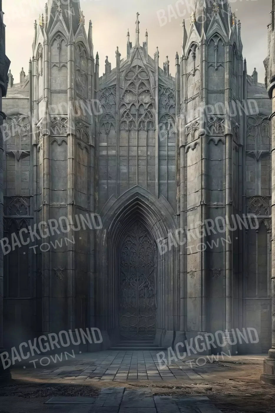 Fairytale Castle Courtyard 8’X12’ Ultracloth (96 X 144 Inch) Backdrop