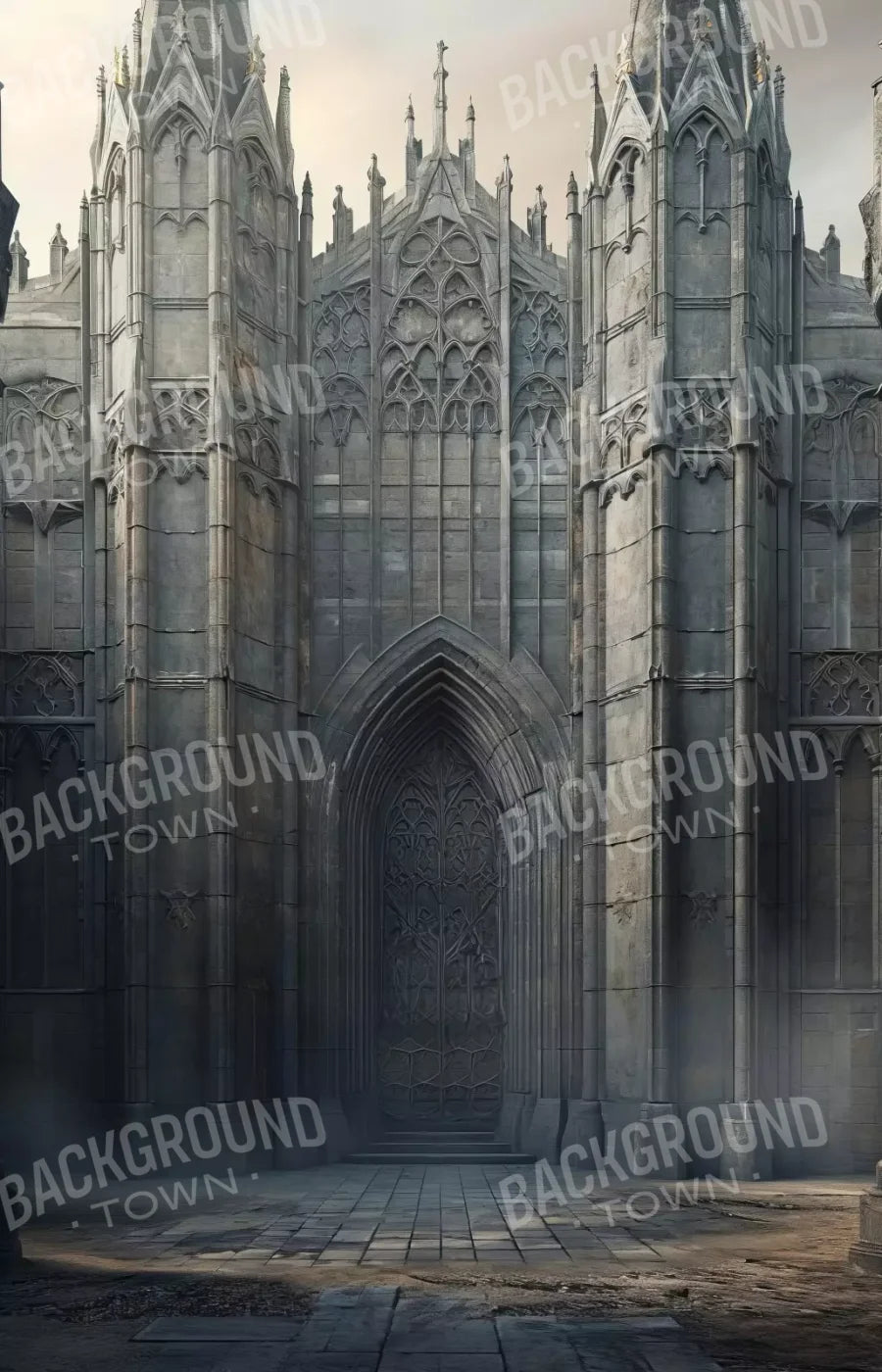 Fairytale Castle Courtyard 9’X14’ Ultracloth (108 X 168 Inch) Backdrop