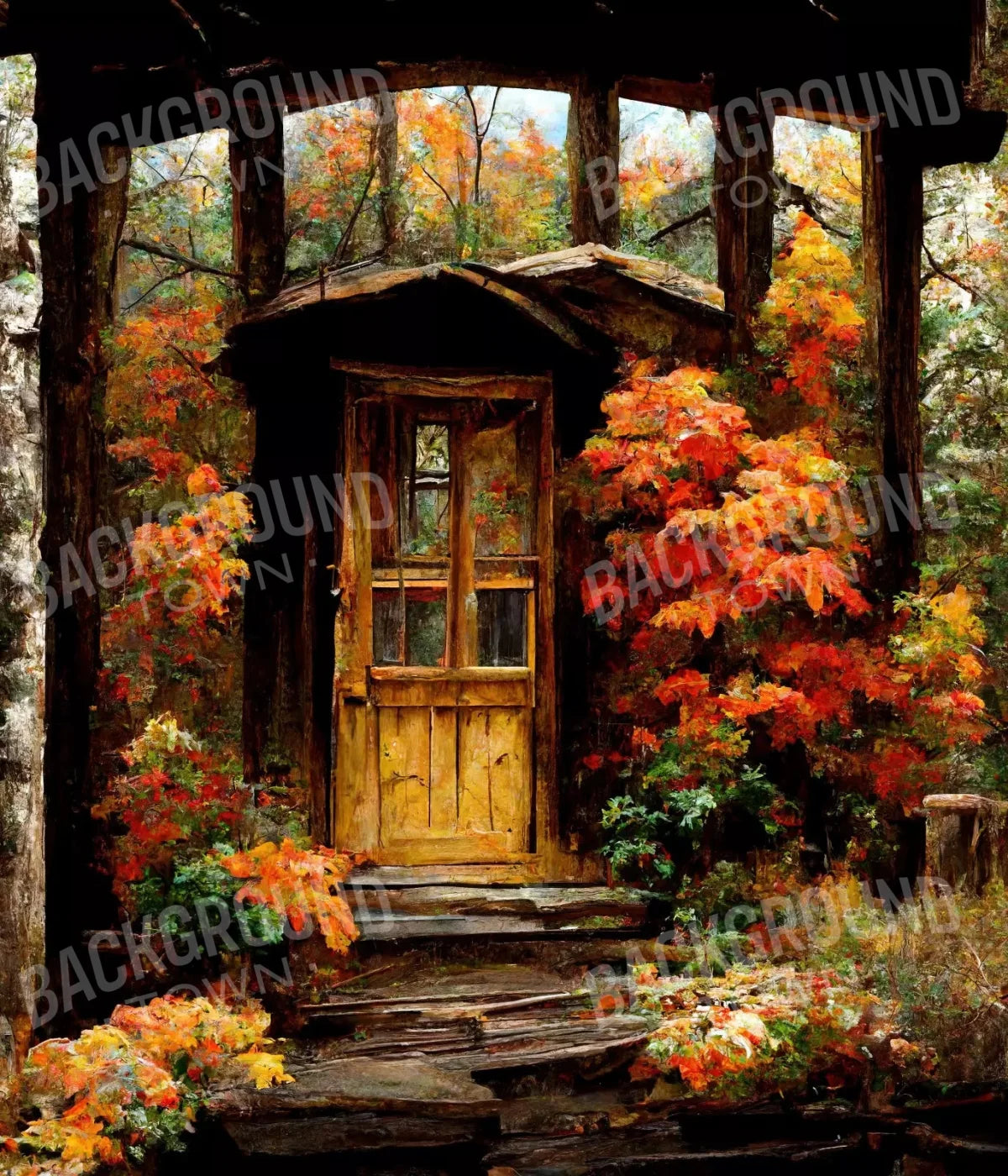 Fall Cabin 10X12 Ultracloth ( 120 X 144 Inch ) Backdrop