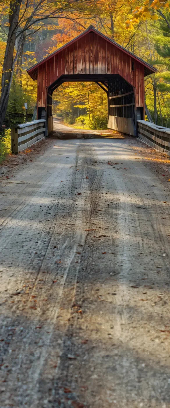 Fall Covered Bridge Sweep 5’x12’ UltraCloth for Westcott X Drop (60 x 144 inch) Backdrop