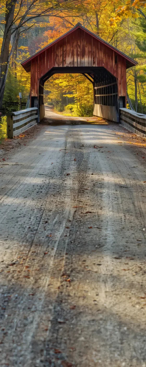 Fall Covered Bridge Sweep 8’x20’ UltraCloth (96 x 240 inch) Backdrop