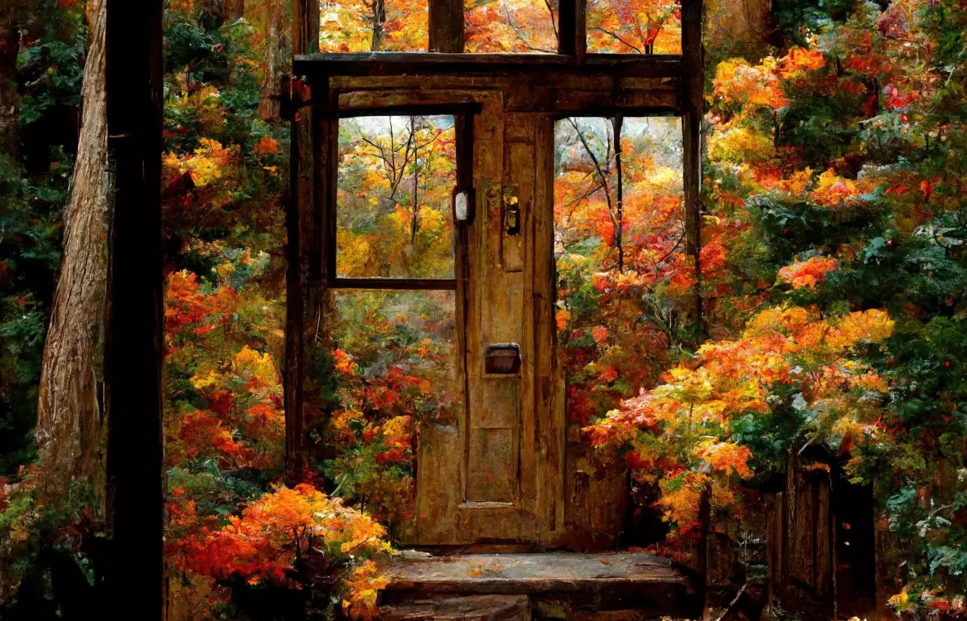 Fall Entrance 14’X9’ Ultracloth (168 X 108 Inch) Backdrop