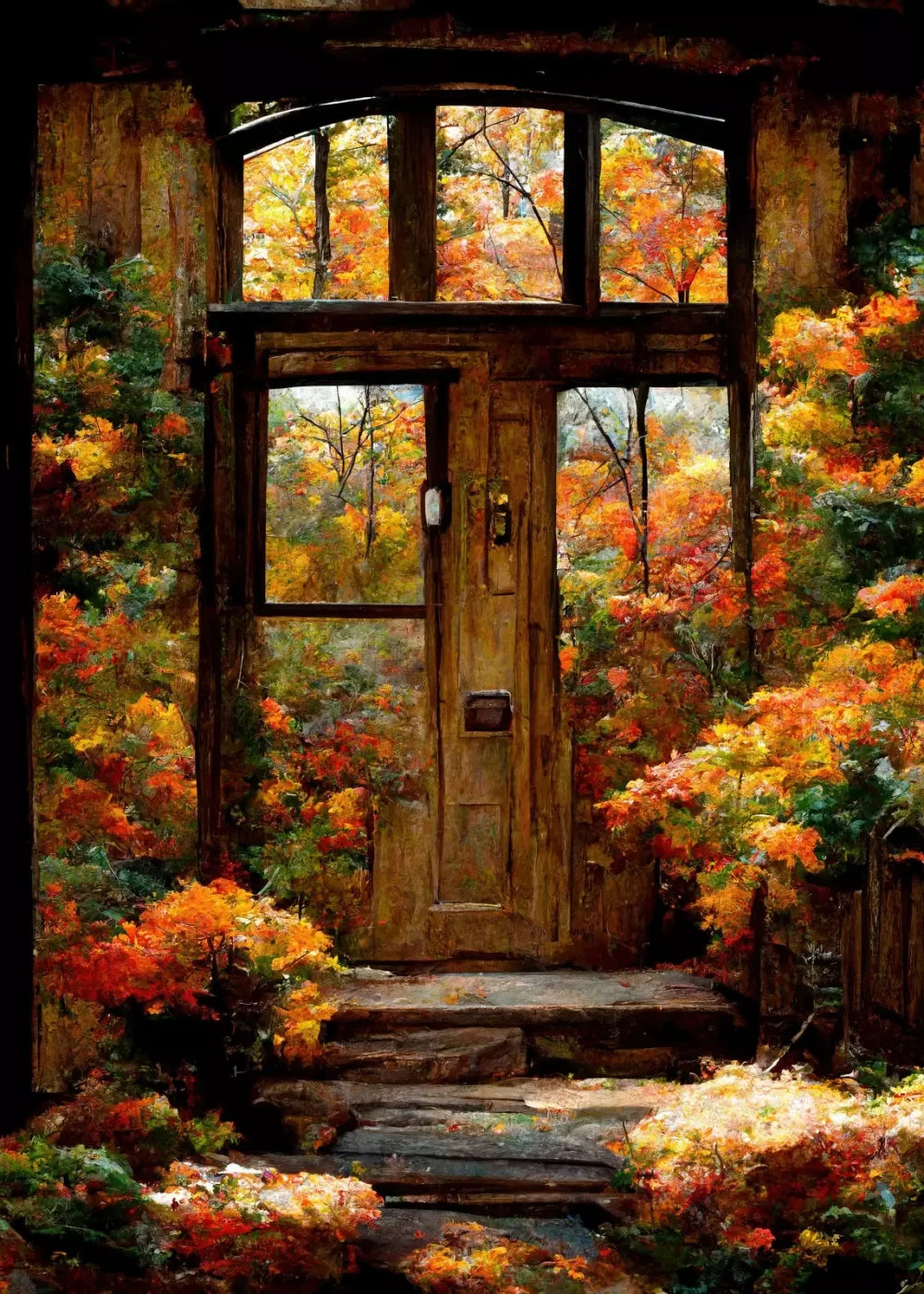 Fall Entrance 5’X7’ Ultracloth (60 X 84 Inch) Backdrop