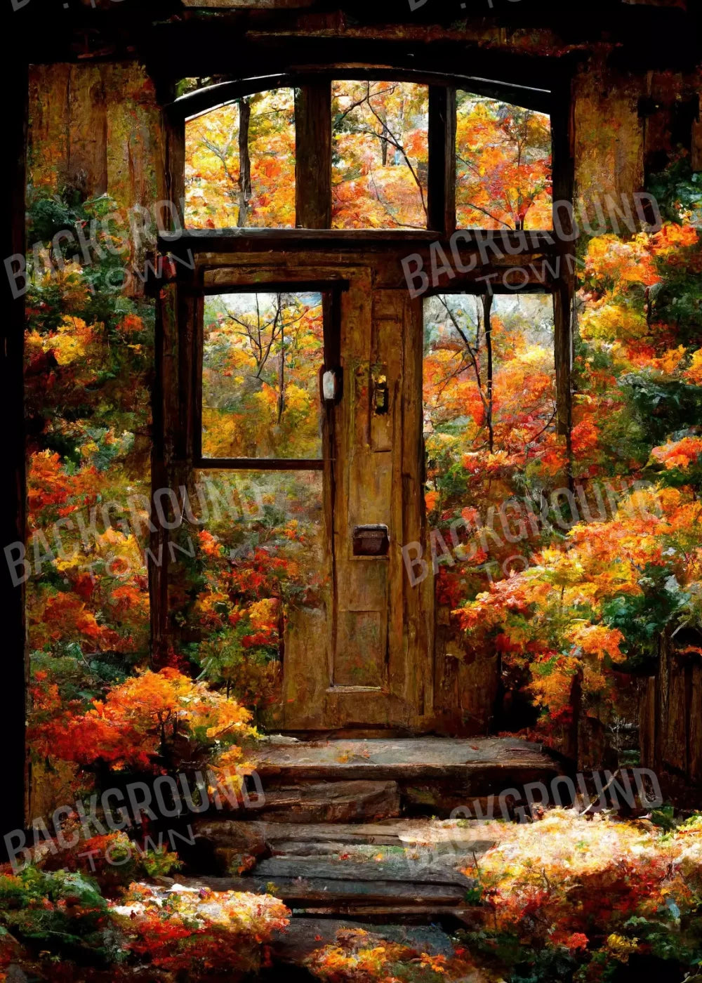 Fall Entrance 5’X7’ Ultracloth (60 X 84 Inch) Backdrop