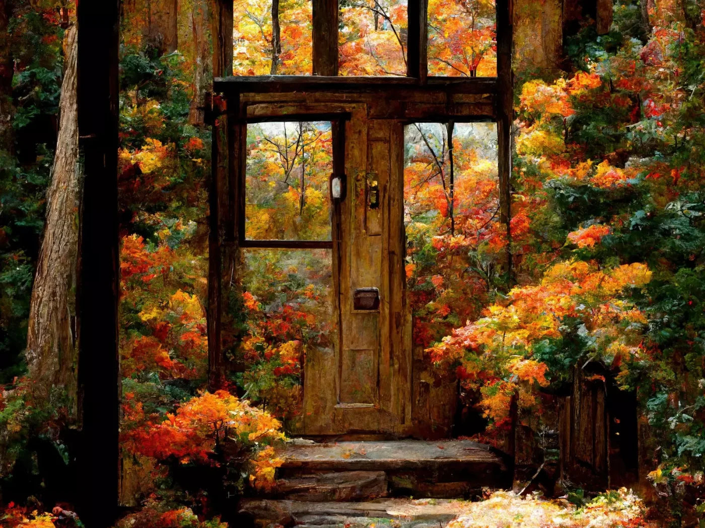 Fall Entrance 6’8X5’ Fleece (80 X 60 Inch) Backdrop