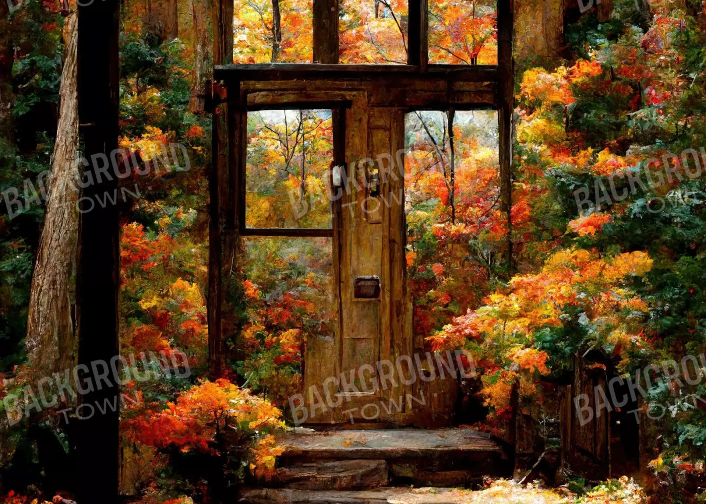Fall Entrance 7’X5’ Ultracloth (84 X 60 Inch) Backdrop