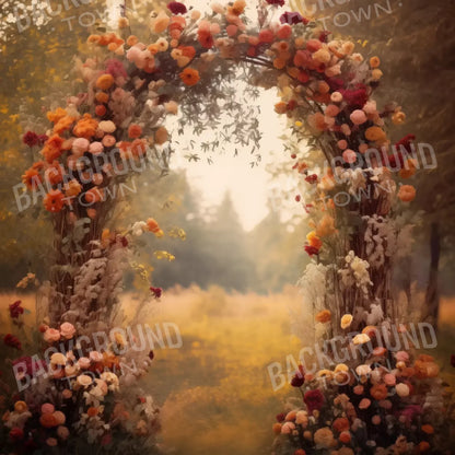 Fall Floral Arch Outdoors In Field 10’X10’ Ultracloth (120 X Inch) Backdrop
