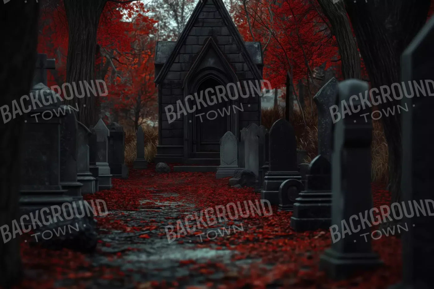 Fall Mausoleum 12’X8’ Ultracloth (144 X 96 Inch) Backdrop
