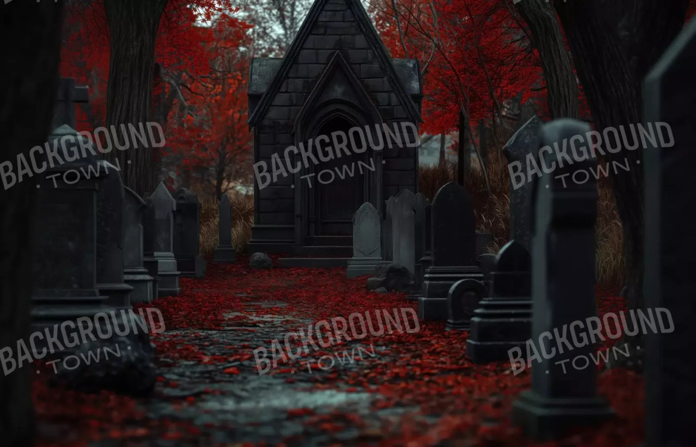 Fall Mausoleum 14’X9’ Ultracloth (168 X 108 Inch) Backdrop