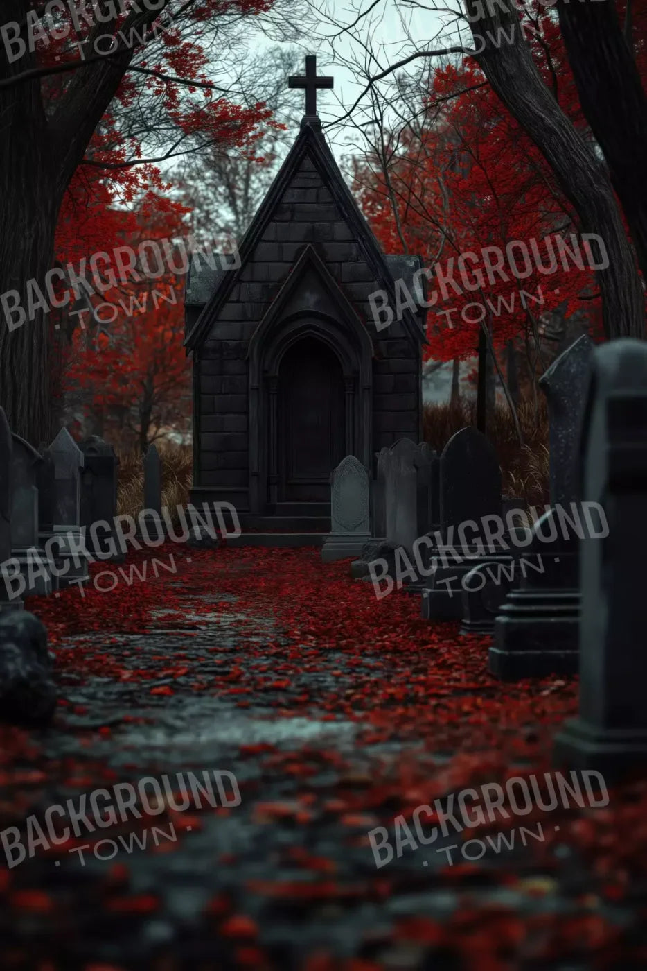 Fall Mausoleum 8’X12’ Ultracloth (96 X 144 Inch) Backdrop